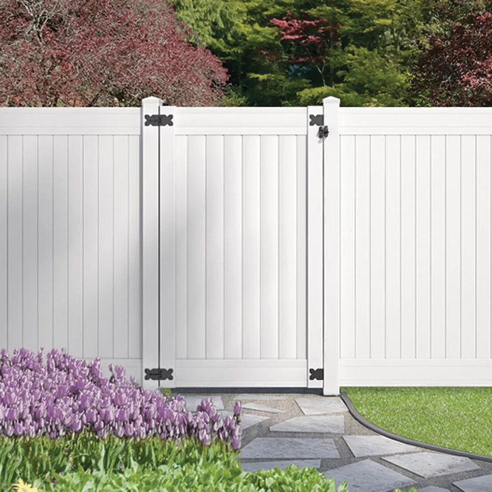 White Vinyl Privacy Fence Gate J597