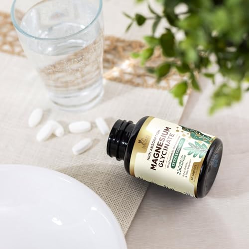 Magnesium Glycinate Supplement, 250 mg, 100% Chelated Magnesium Tablets K2712