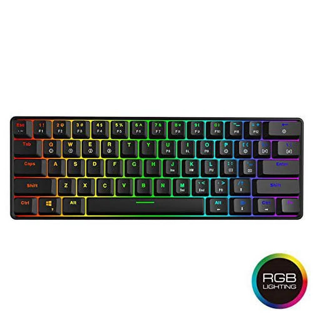 White Gateron Optical Black 61 Keys RGB Mechanical Keyboard F337302