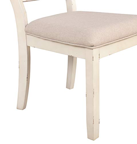 5-Piece Dining Table Set with Cross Back Chairs, Blue and Brown N5625