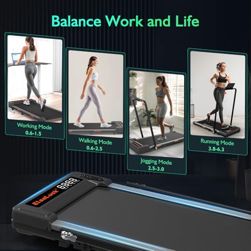 Walking Pad, Under Desk Treadmill, 2 in 1 Portable Treadmill with Remote Control, LED Display R128