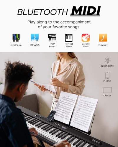 Black 88 Key Digital Piano with Stand, Pedal, Carrying Bag W6447