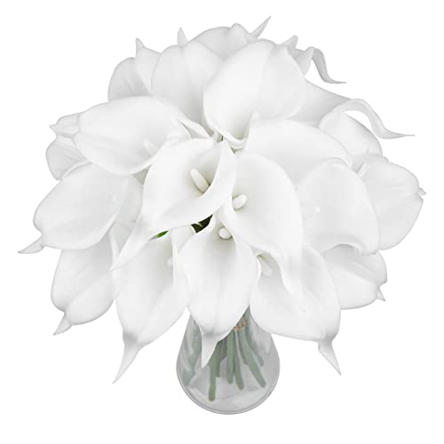 20 Pcs White Artificial Calla Lily Flowers T495