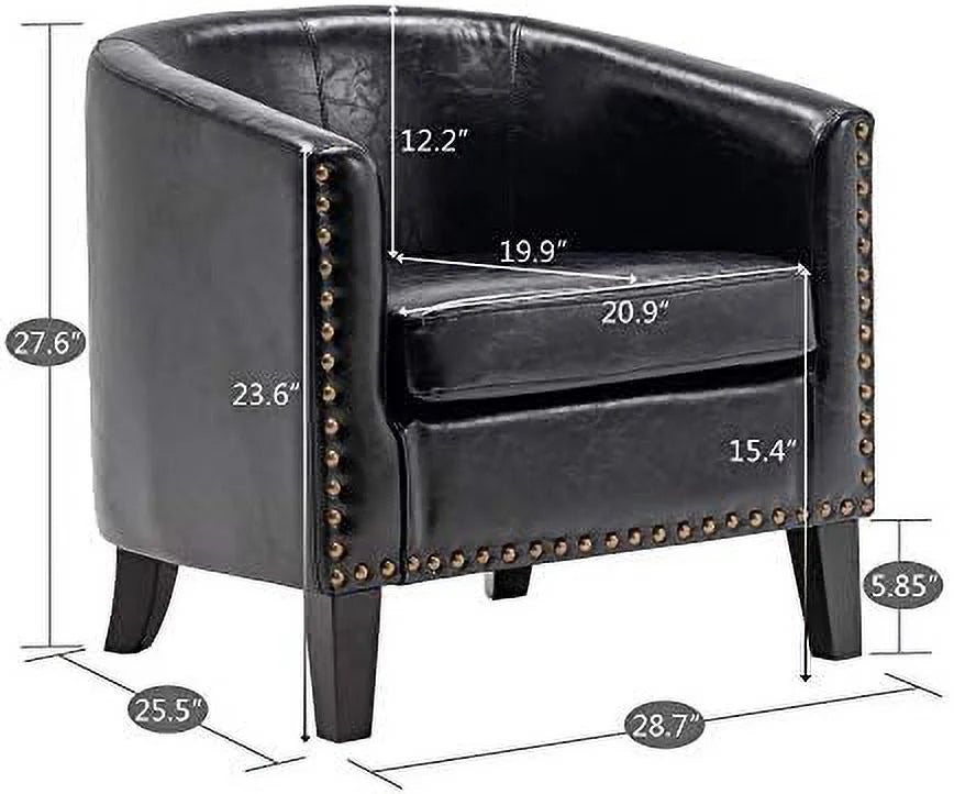 Set of 2 Faux Leather Barrel Chairs R713