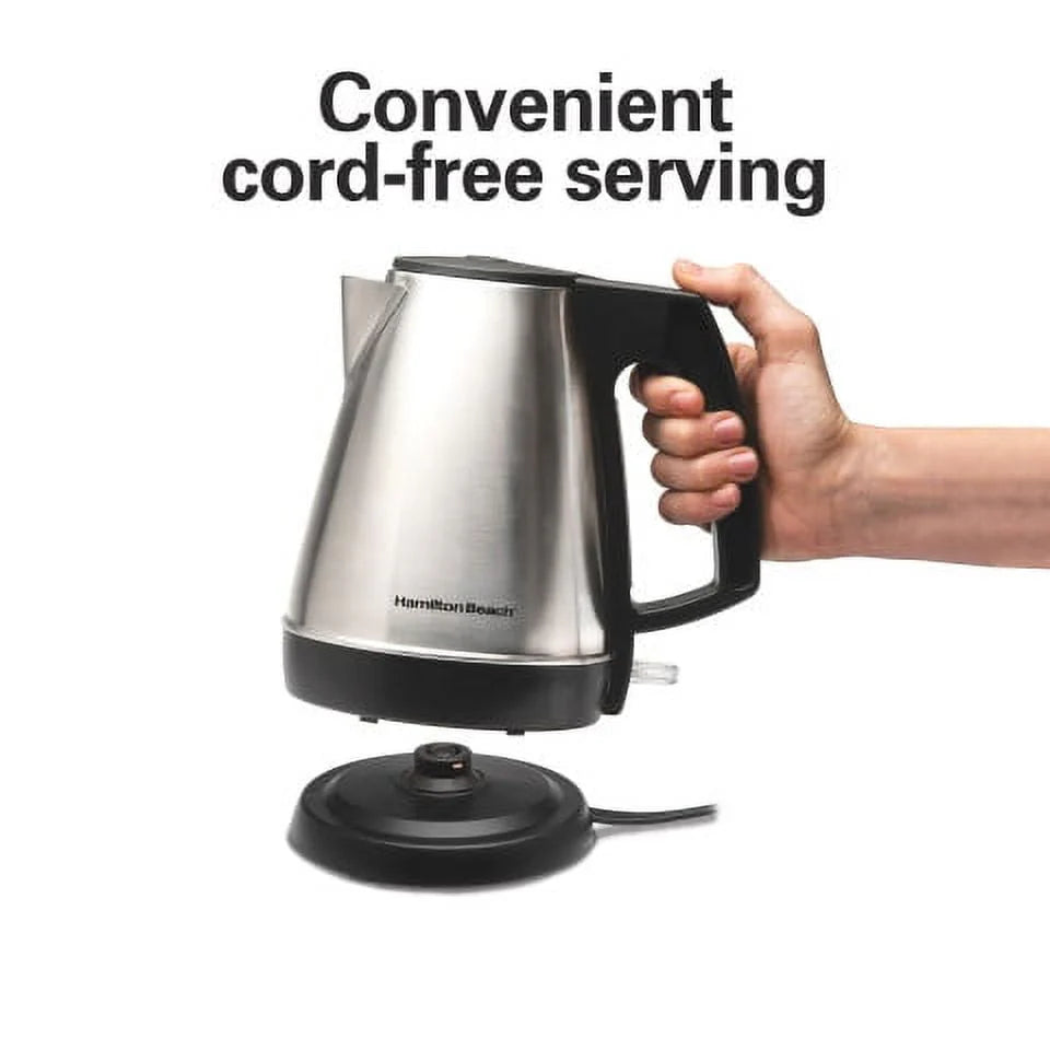1 Liter Stainless Steel and Black Electric Kettle S14597