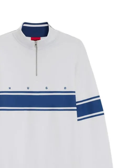 HUGO stripe-detail half-zip sweatshirt