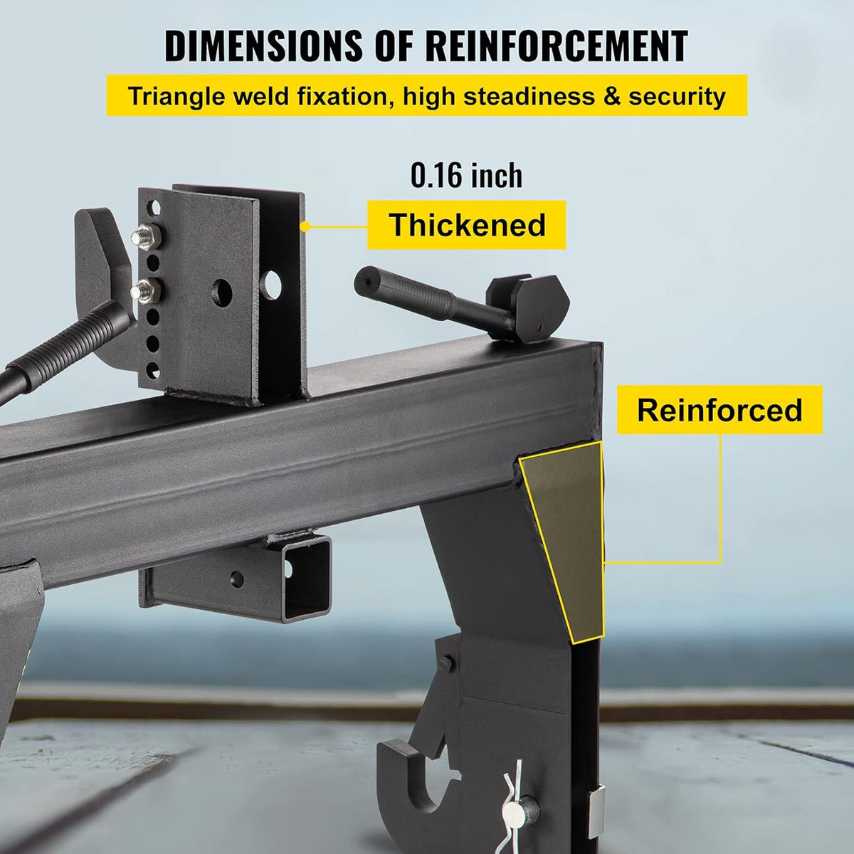 Black 3-Point Quick Hitch with 3000 LBS Lifting Capacity R338