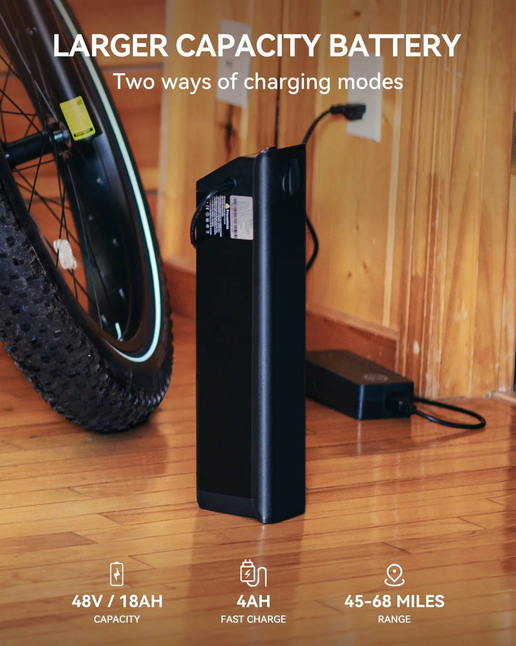 750W Fat Tire Electric Bike with 48V 18Ah Removable Battery X634808