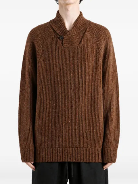 Barbour ribbed-knit shawl-collar sweater