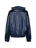BREATH piping-detail half-zip hoodie