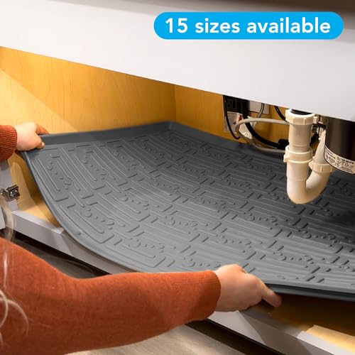 Gray 40" x 22 1/4 Waterproof Under Sink Mat Q9601