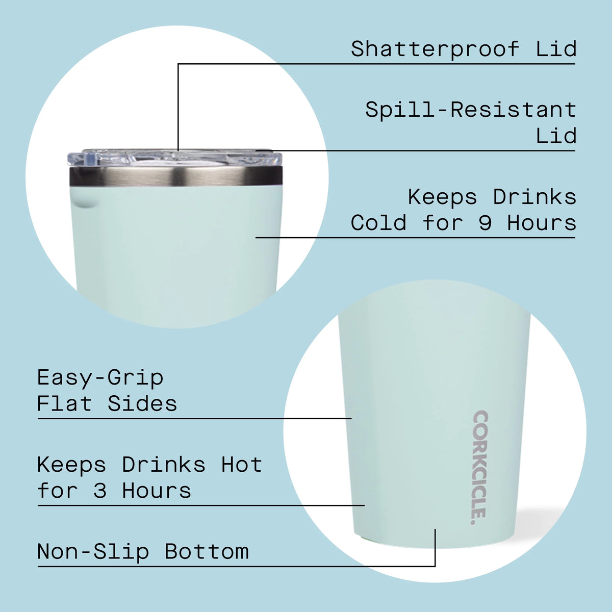 16 oz Stainless Steel Insulated Coffee Mug with Lid Q64639