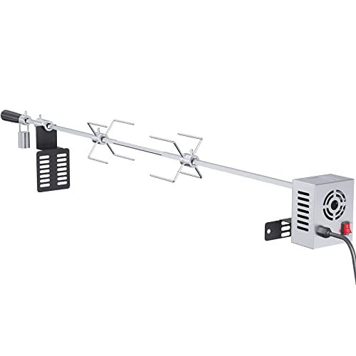 Stainless Steel Electric Grill Rotisserie Kit with 32"/39" Hexagon Spit Rod A24969