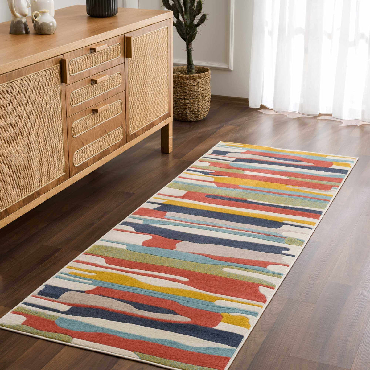 Modern Farmhouse Multicolor Area Rug - 7'10" x 10'3" D697161