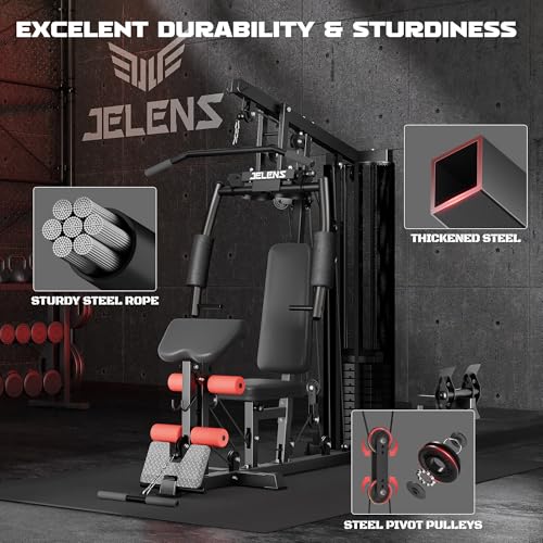 Multifunctional Home Gym Equipment with 150LBS Weight Stack G66881
