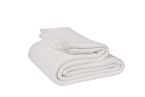 100% Cotton White Twin Thermal Blanket 66x90 Inch 2.5 lb R675947