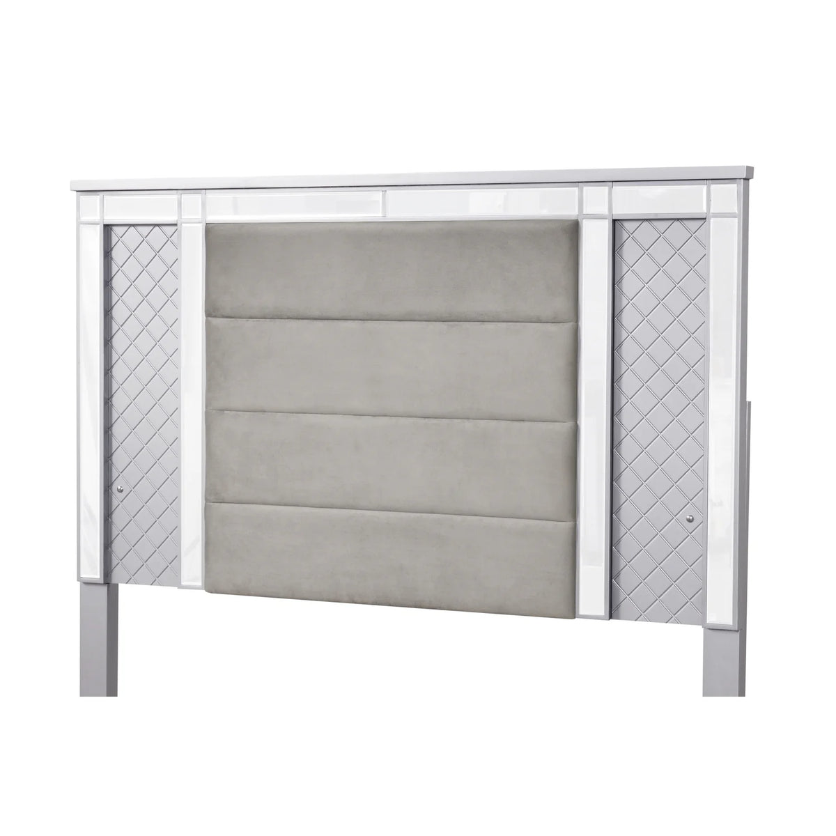 King Bed Silver Champagne and Mirror J98372