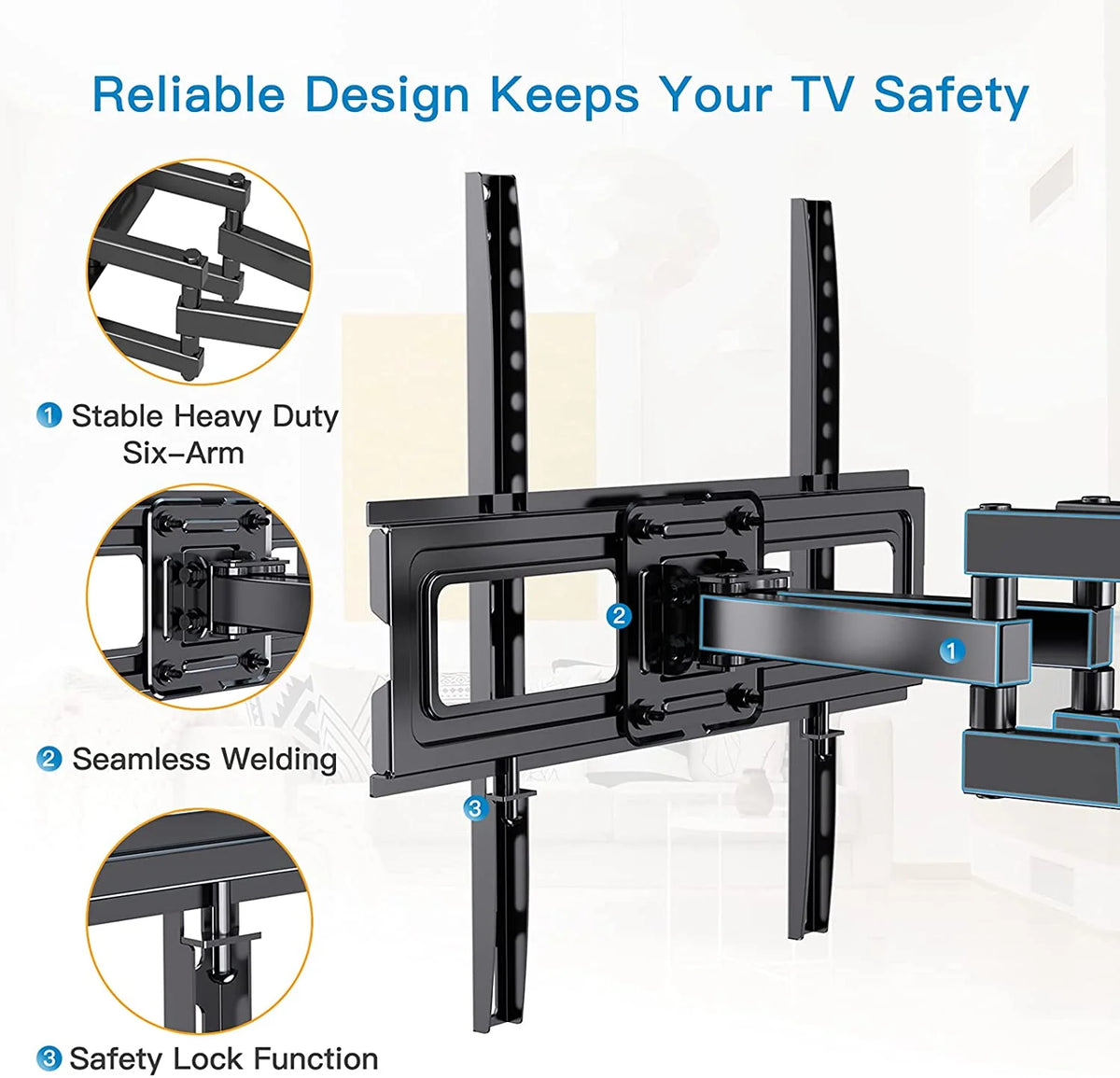 Full Motion TV Wall Mount Bracket for 26-65 inch TVs up to 88 lbs M1045