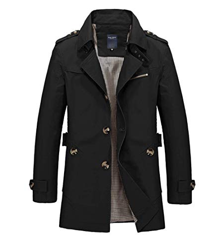Men's Slim Notched Collar Single Breasted Cotton Jacket E919799