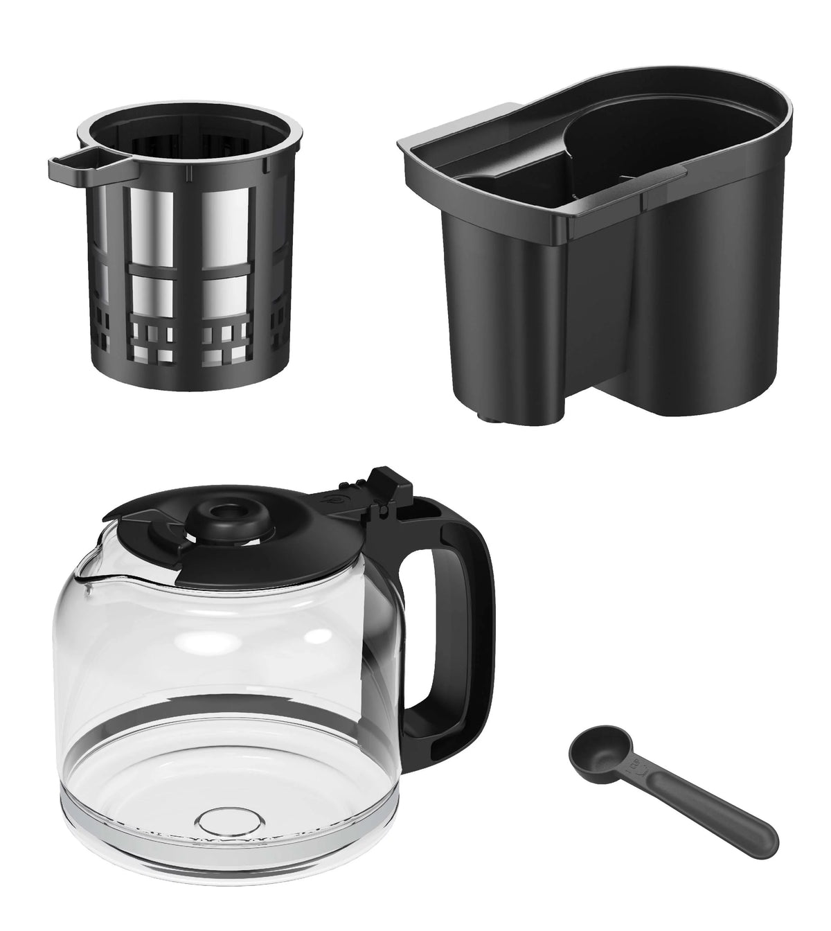 12-Cup Black Coffee Maker with Integrated Grinder E994