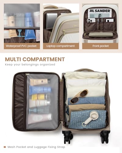 20 Inch Softside Carry On Suitcase with Wheels A4405