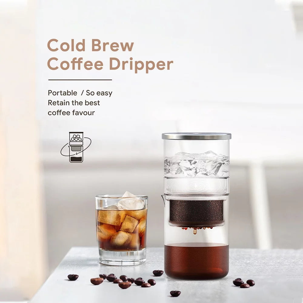 300ml Borosilicate Glass Cold Brew Coffee and Tea Maker with Cleaning Brush and Spoon P71197