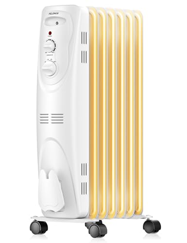 Oil Filled Radiator Heater, 1500W, 3 Heat Settings, Black L400236