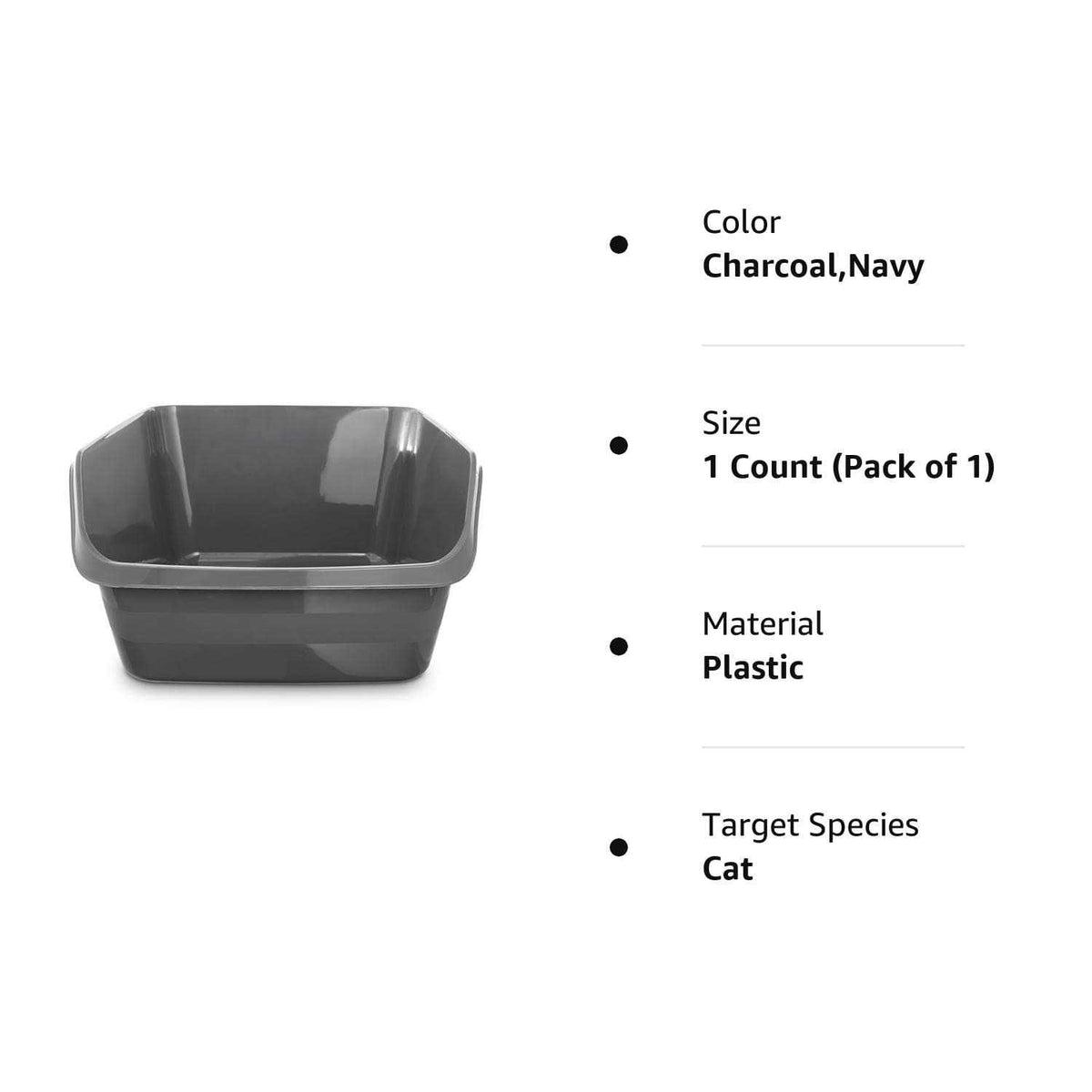 Charcoal High-Back Cat Litter Box U48108