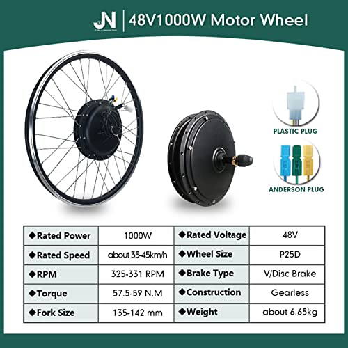 48V 1000W Brushless Gear Hub Motor Electric Bike Conversion Kit V91504
