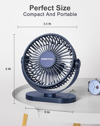 White 5 Inch USB Desk Fan G3809