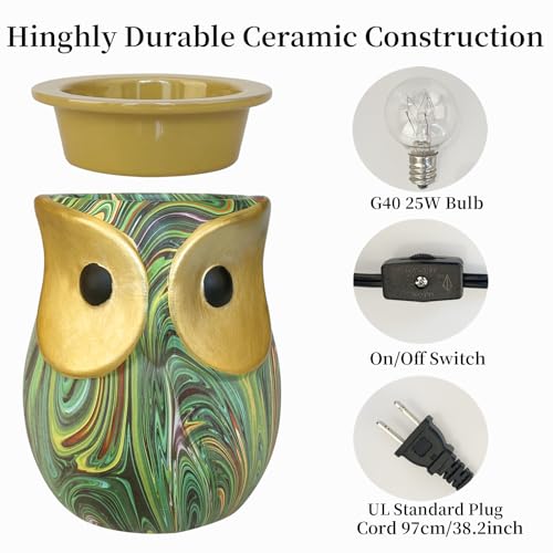Owl Green Electric Wax Melt Warmer A1793
