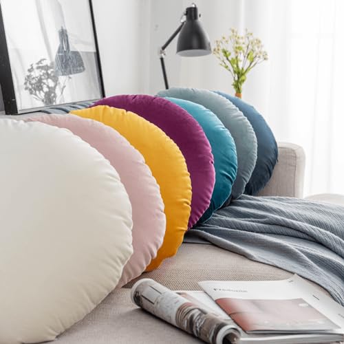 Yellow Round Throw Pillow 18" P955