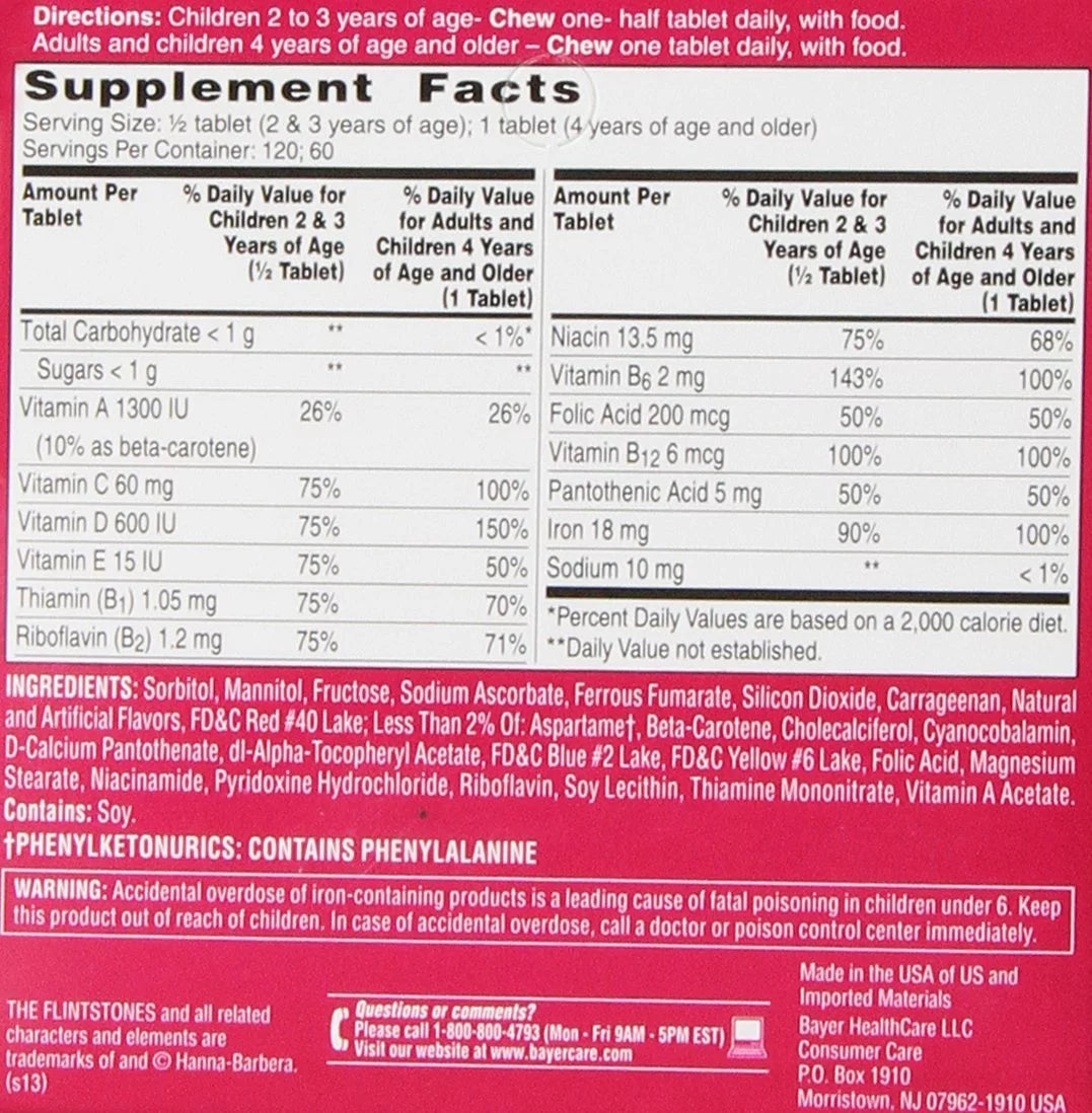 Children's Multivitamin plus Iron Chewable Tablets, 60-Count V30731