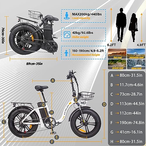 1000W Folding Electric Bike with Removable Battery Fat Tire I373192