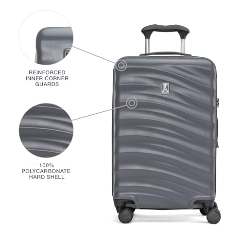 Black 21-Inch Hardside Carry On Luggage with 8 Spinner Wheels L62509