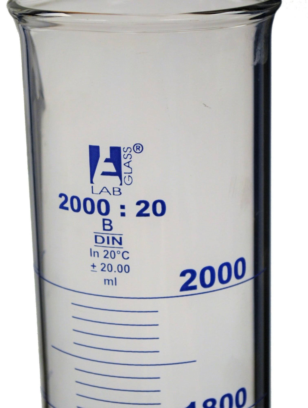 2000ml Borosilicate Glass Graduated Measuring Cylinder with Hexagonal Base A8708