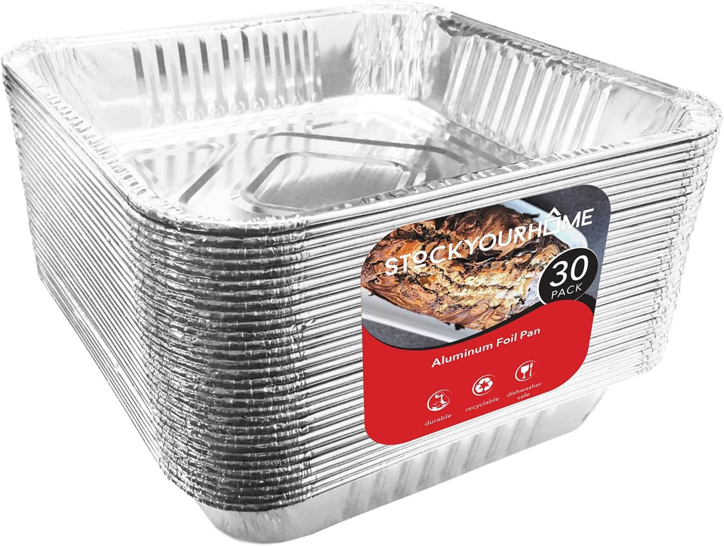 9x9 Aluminum Foil Pans (30 Pack) M7102