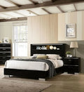 Black Solid Wood King Bedroom Set 3pcs E698