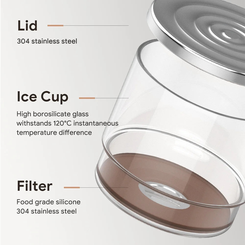 300ml Borosilicate Glass Cold Brew Coffee and Tea Maker with Cleaning Brush and Spoon P71197