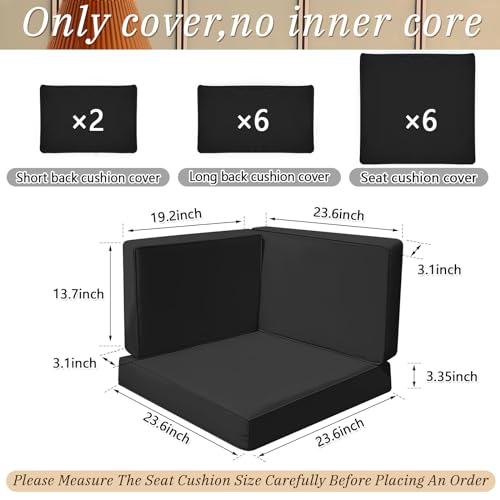 14 Pieces Outdoor Cushion Slipcovers (Beige) V773