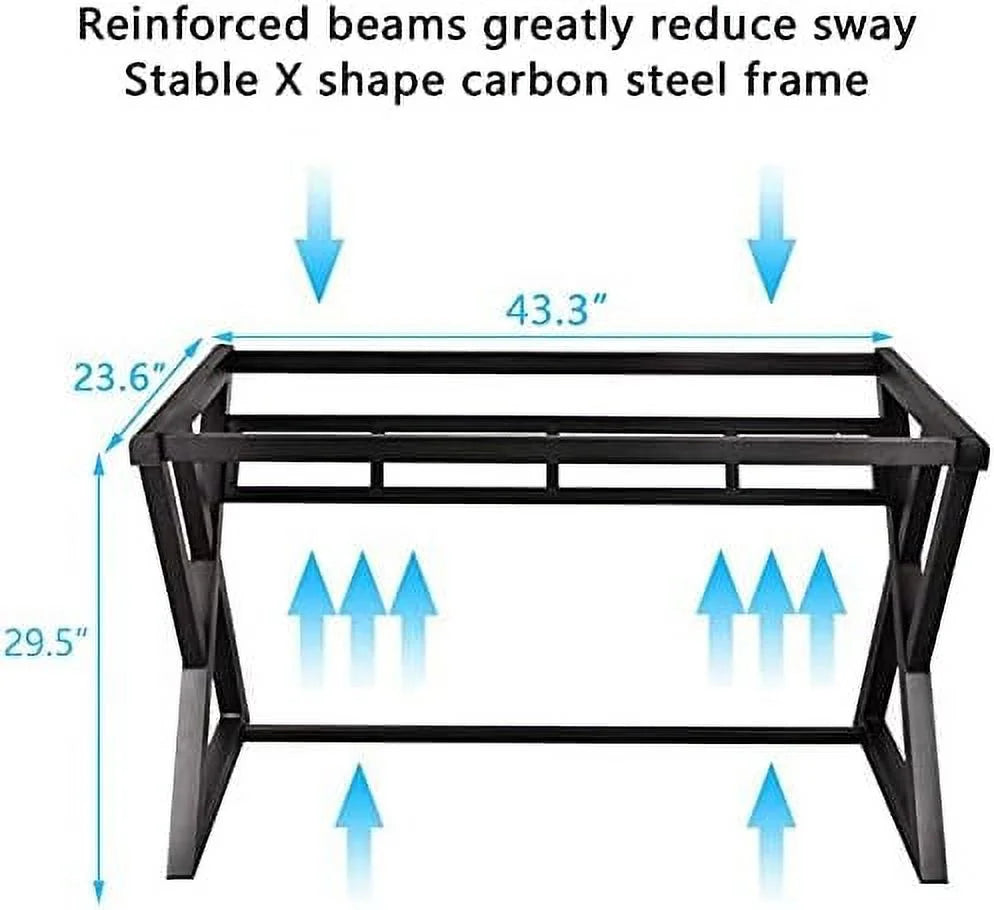 Mesh Computer Chair and Glass Top Desk with Metal Frame L58663