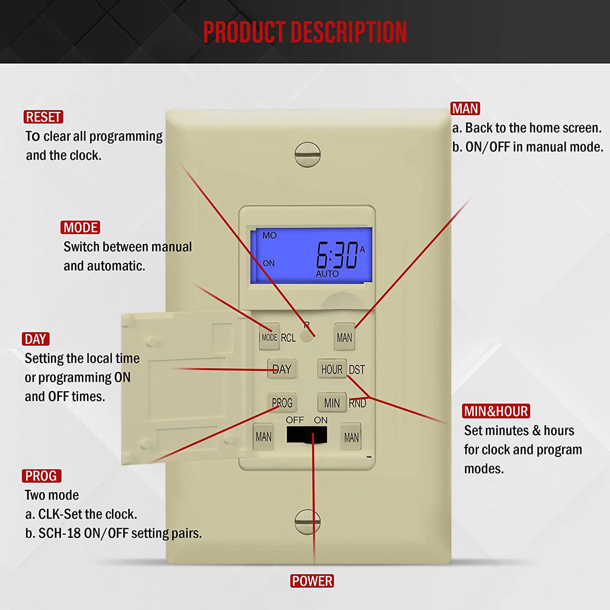 Ivory Programmable Timer Switch C382