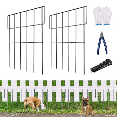 25 Pack No Dig Rustproof Metal Garden Fence, 27ft x 17inch Y898757