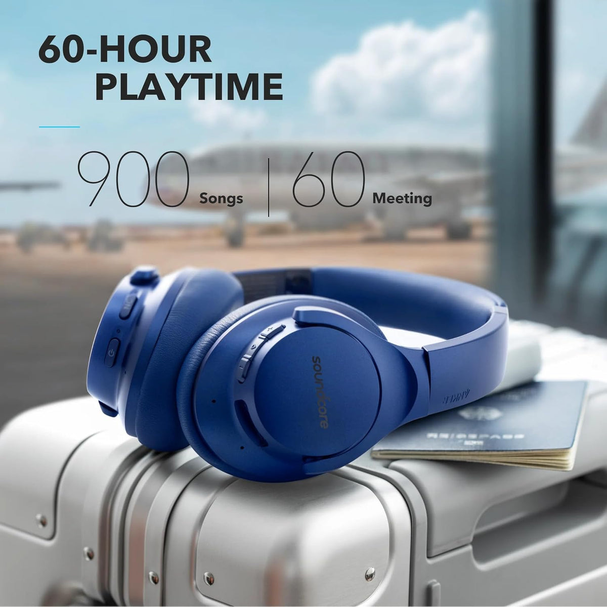 Hybrid Active Noise Cancelling Over Ear Bluetooth Headphones with Case W540