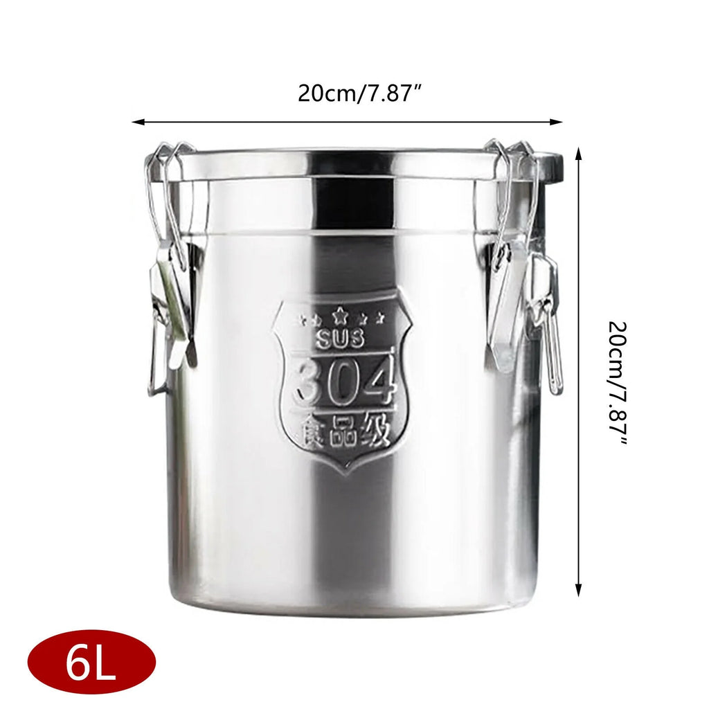 6L Stainless Steel Airtight Rice Container I651056