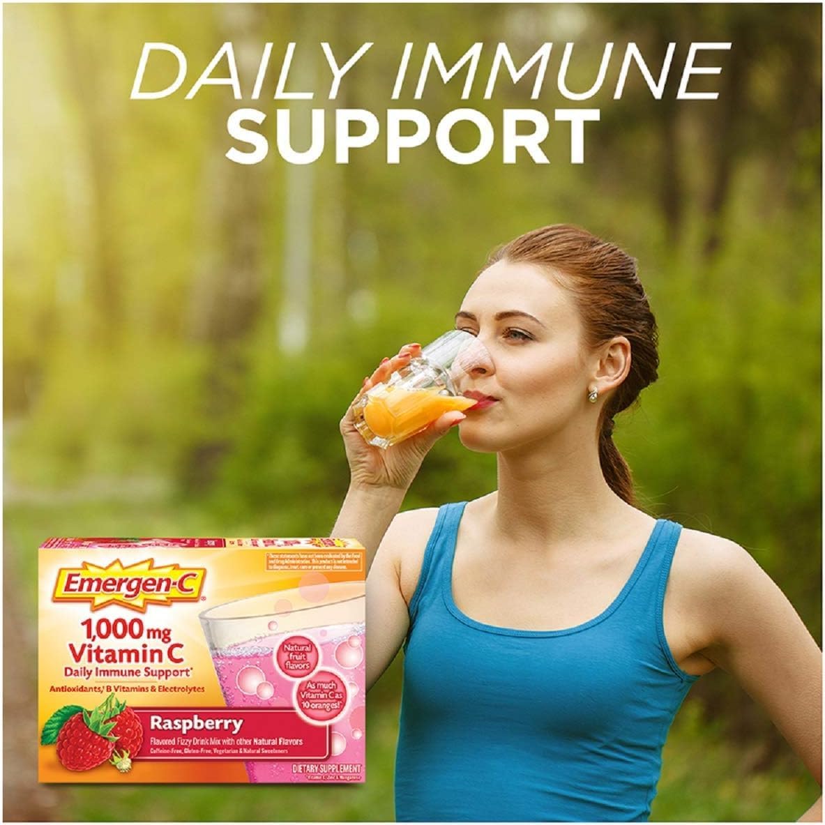1000mg Vitamin C Powder, Raspberry Flavor, 0.32 Ounce (Pack of 30) H338