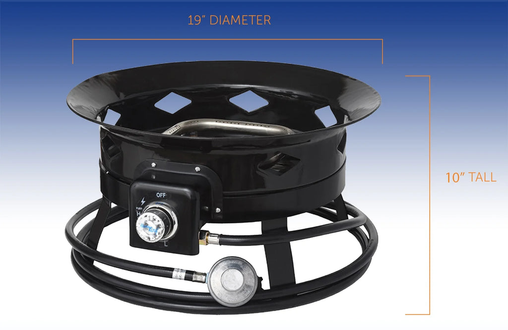 Portable Propane Gas Fire Pit 19-Inch 58,000 BTU with Cover & Carry Kit I7190
