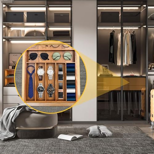 7 Slots Acacia Silverware Organizer Q804