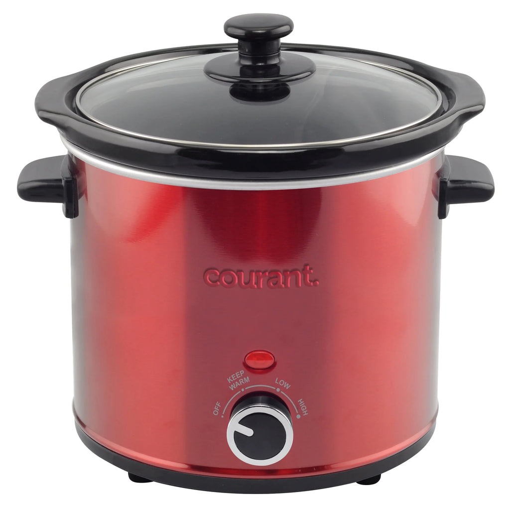 Red Stainless Steel 3.2 qt Slow Cooker D7612
