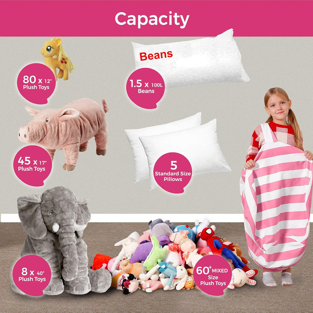Medium Canvas Stripes Pink/White Beanbag Cover X229